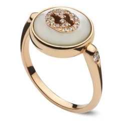 Gucci Smykker*Sammenføjelig ring i lyserødd, mop, diamant, gg pavé Gul