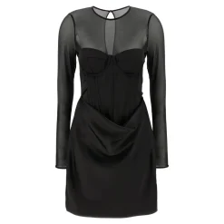 ROTATE Birger Christensen Kjoler*Satin Corset Mini Dress Sort