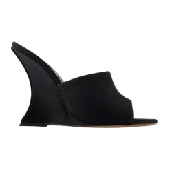 Paris Texas Stiletter*Sculptural Wedge Mules Sort