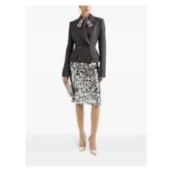 Dolce & Gabbana Nederdele*Sequin Pencil Skirt Grå