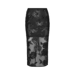 ROTATE Birger Christensen Nederdele*Sequins Midi Skirt Sort
