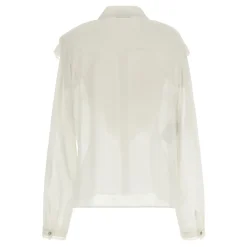 Alberta Ferretti Bluser & Skjorter*Silk Creponne Ruffle Blouse Beige