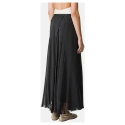 Forte Forte Nederdele*Silke Chiffon Lang Nederdel Sort