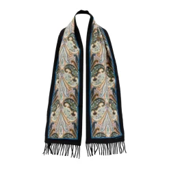 Etro Tørklæder*Silke Paisley Blomster Tørklæde Sort