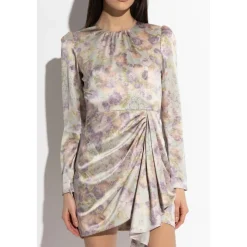 Alessandra Rich Kjoler*Silkekjole med blomstermotiv Multifarvet