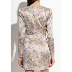 Alessandra Rich Kjoler*Silkekjole med blomstermotiv Multifarvet