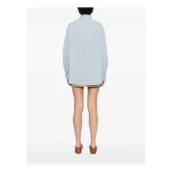 Dunst Bluser & Skjorter*Skjorte i ternet bomuld Blå