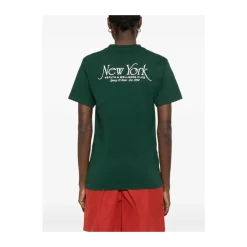 Sporty & Rich T-Shirts*Skovt logo print rund hals t-shirt Grøn