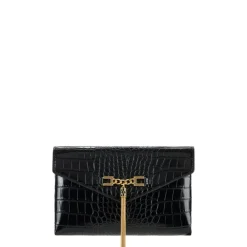 Elisabetta Franchi Clutch*Skuldertaske med Groumette-kæde Sort