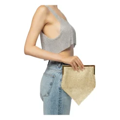 Twentyfour Clutch*Sølv Krystal Skuldertaske Gul