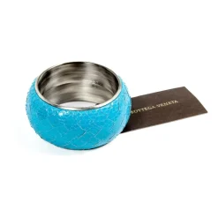 Bottega Veneta Smykker*Sølv- og slangeskindsarmbånd Blå