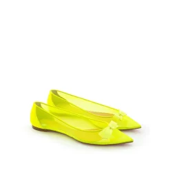 Christian Louboutin Ballerina Sko*Sol Mesh Flad Elegance Gul