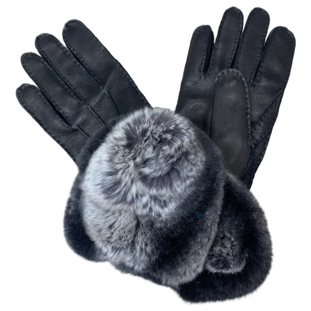 Restelli Guanti Handsker*Bjerg Hjortelæder Handske Sort