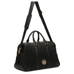 Kazar Rejsetasker*blød quiltet læder rejsetaske Sort