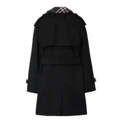 Burberry Frakker*bomuldstrenchcoat med ternet mønster Sort
