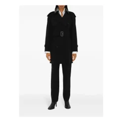 Burberry Frakker*bomuldstrenchcoat med ternet mønster Sort