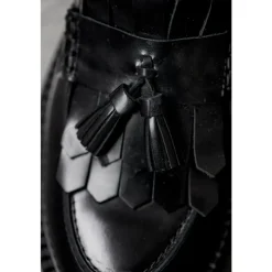 Angulus Loafers*Chunky Penny Loafer med Frynser og Kvastdetalje Sort