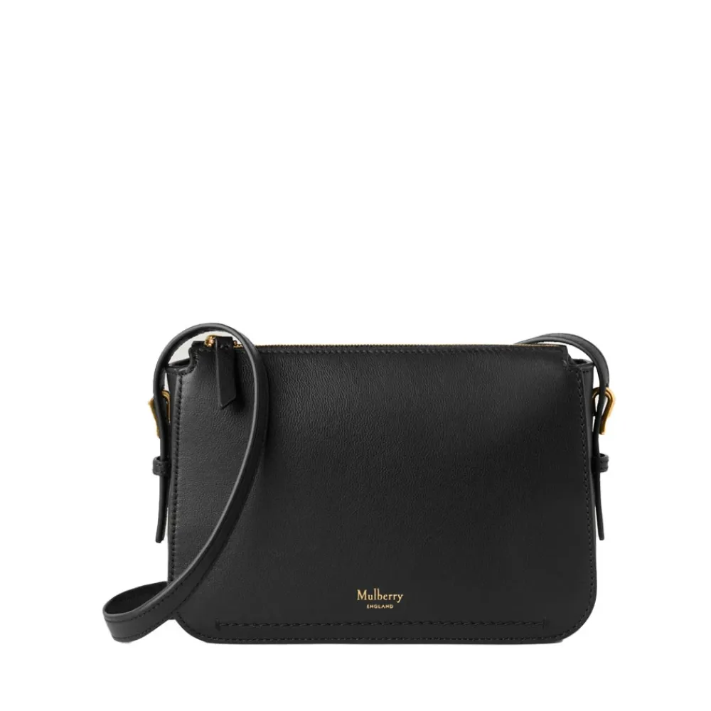 Mulberry Skuldertasker*Clovelly Pung med Lynlås Lukning Sort