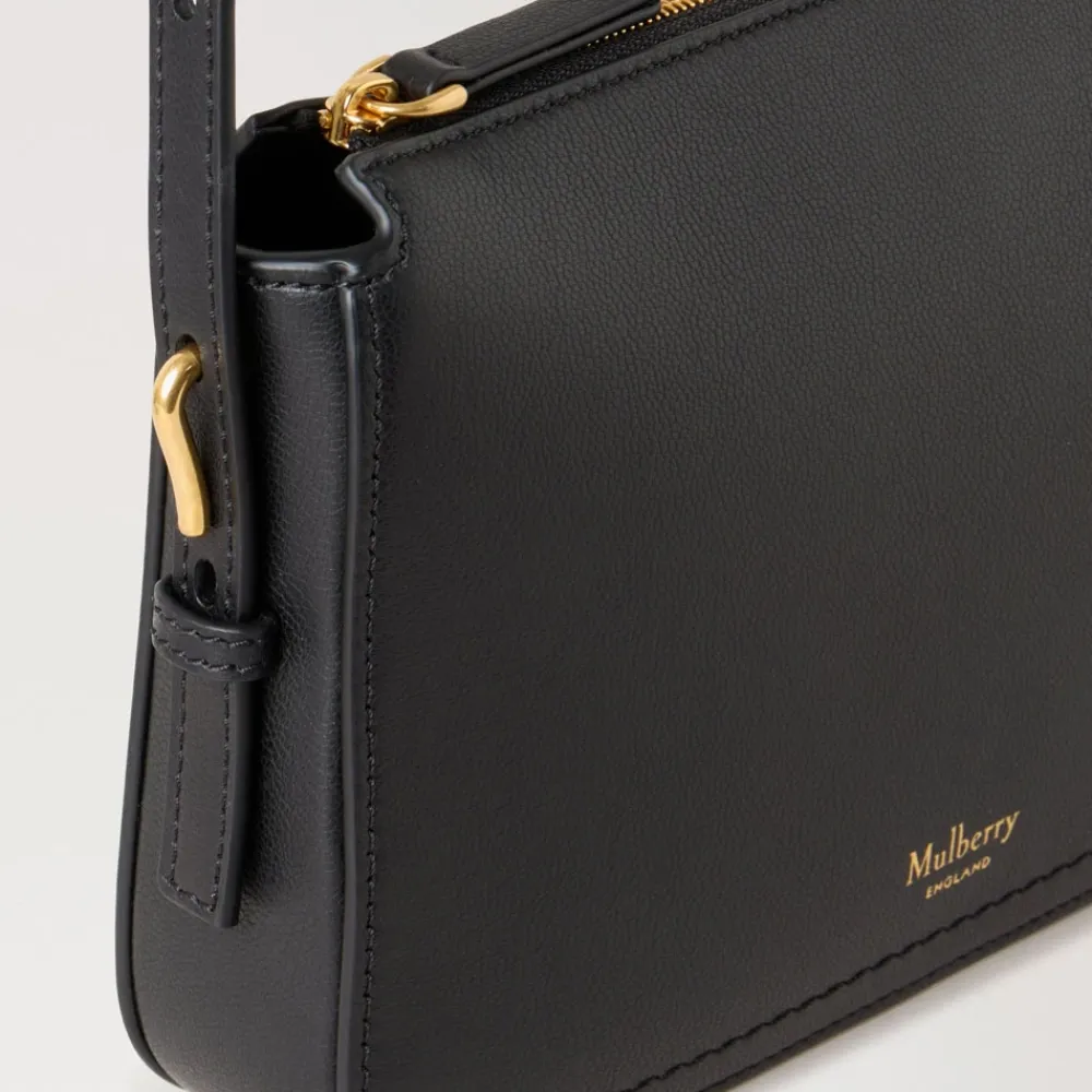 Mulberry Skuldertasker*Clovelly Pung med Lynlås Lukning Sort