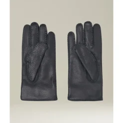 Kiton Handsker*Deerskin Handsker med Cashmere Foring Sort