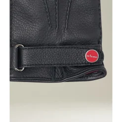 Kiton Handsker*Deerskin Handsker med Cashmere Foring Sort