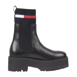 Tommy Jeans Chelsea Boots*Flatform Chelsea Sock Ankelstøvler Sort