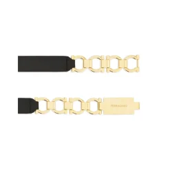 Ferragamo Bælter*Sort guldfarvet kæde-bælte Multifarvet