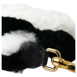Dolce & Gabbana Tilbehør Til Tasker*Hvid Lapland Pels Skulderrem Sort