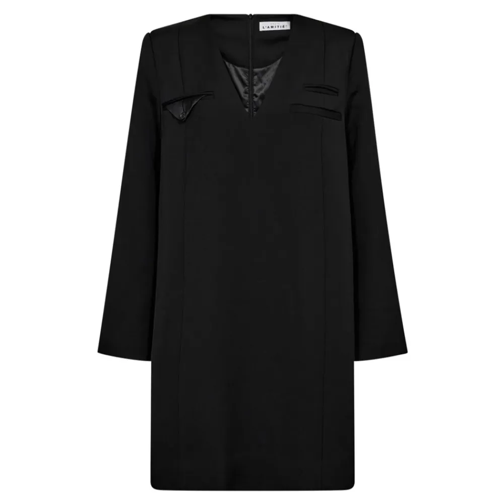 Haute L'Amitié Kjoler*Jazzy Kjole med V-Hals Sort