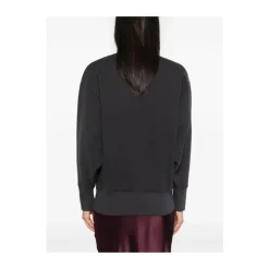 Anine Bing Sweatshirts*Jersey Sweatshirt med Logo Print Sort