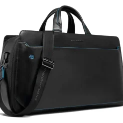 Piquadro Rejsetasker*kuffert Blå firkantet linje Sort