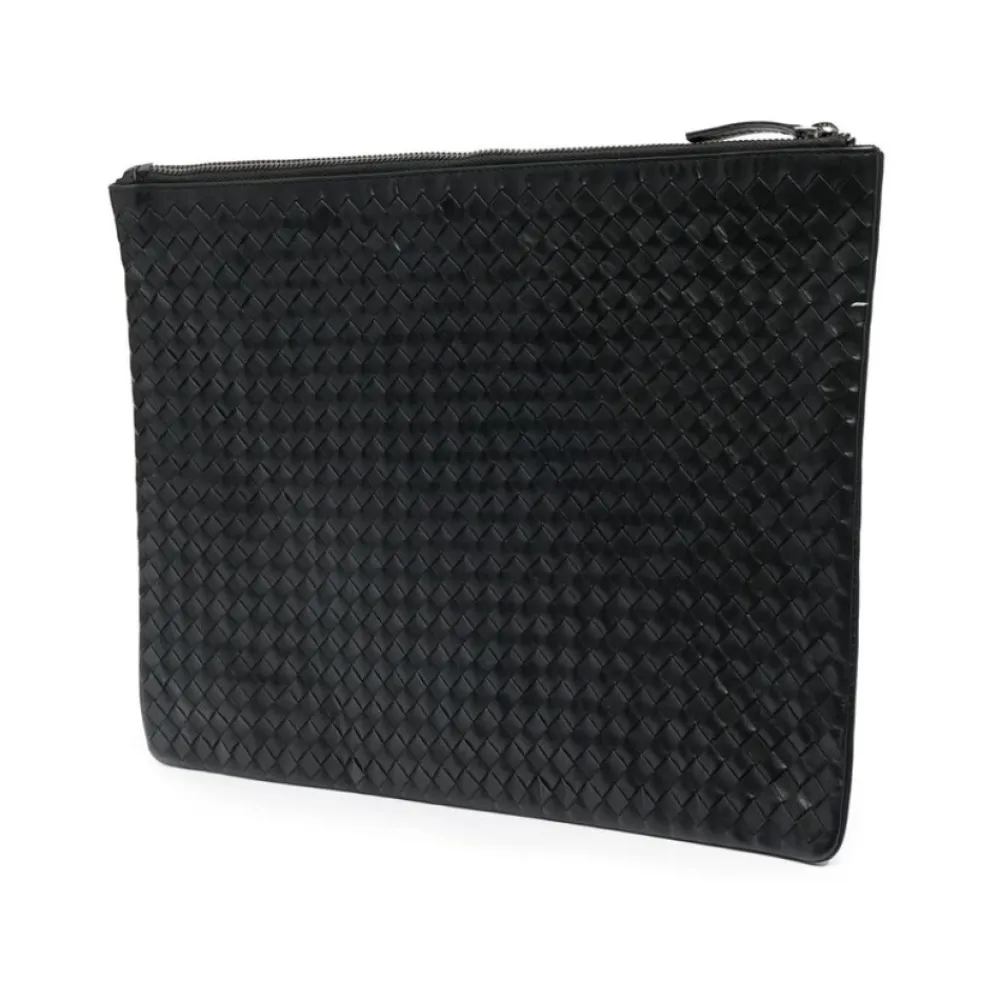 Dragon Diffusion Clutch*Læder Flettet Top Lynlås Taske Sort