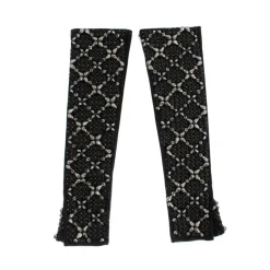 Dolce & Gabbana Handsker*Læder Krystal Perlede Fingerfri Handsker Sort