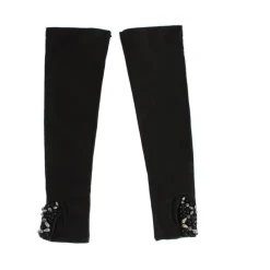 Dolce & Gabbana Handsker*Læder Krystal Perlede Fingerfri Handsker Sort