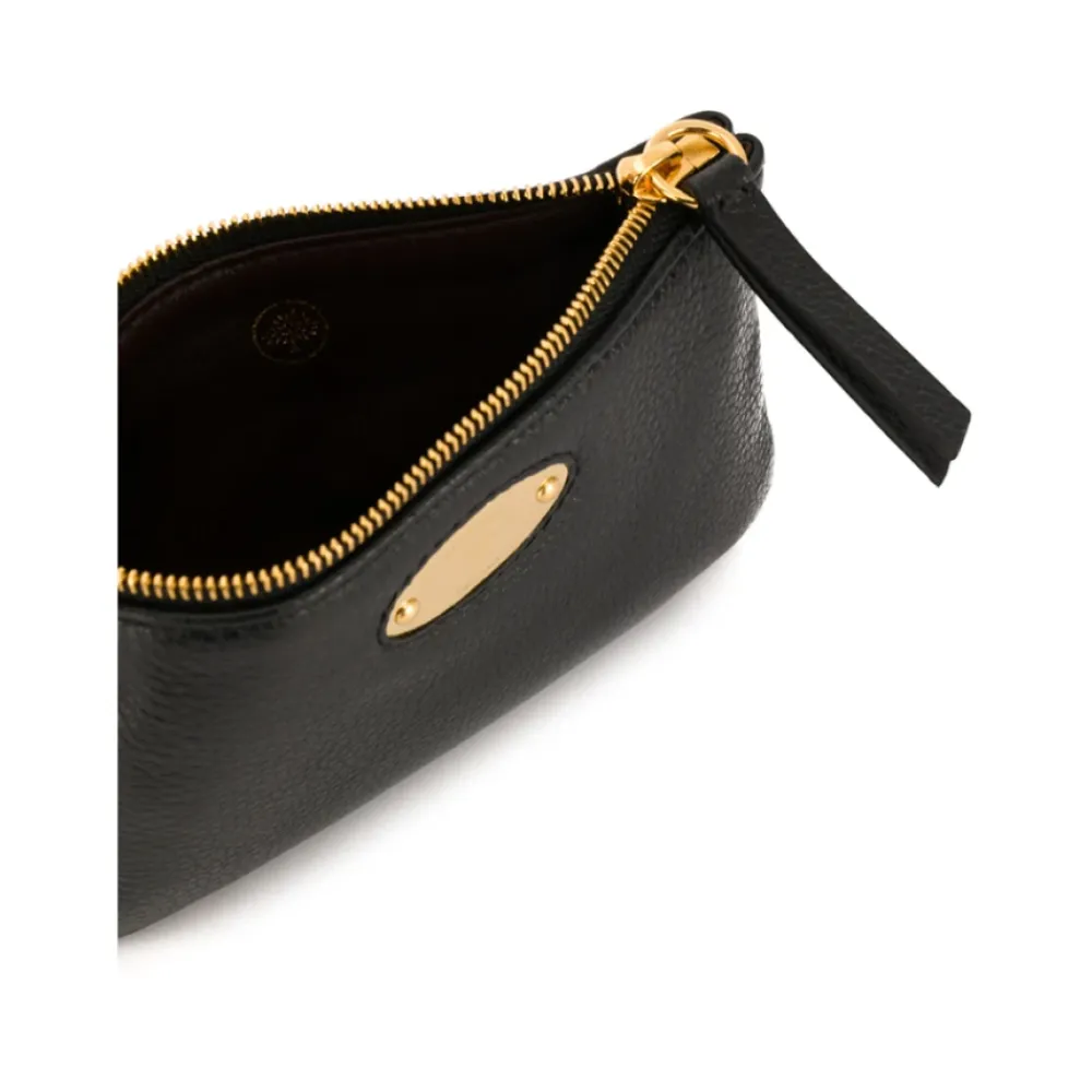 Mulberry Punge & Kortholder*læder logo plak mønt pung Sort