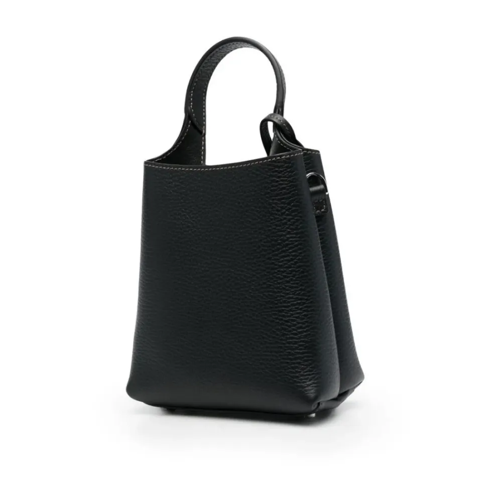 Tod's Håndtasker*Læder Logo Plaque Håndtaske Sort