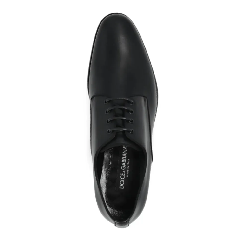 Dolce & Gabbana Snøresko*Læder Oxford Sko med Mandelformet Tå Sort