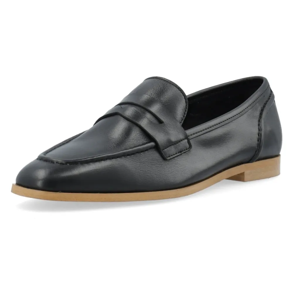 Cashott Loafers*Læder Penny Loafer til Kvinder Sort