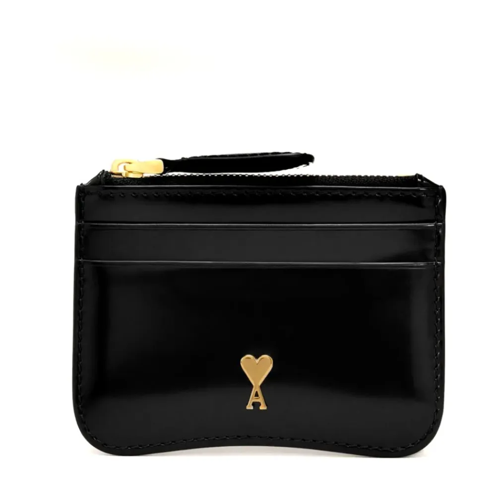 Ami Paris Punge & Kortholder*Læderkortholder med Lynlås Sort