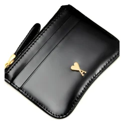 Ami Paris Punge & Kortholder*Læderkortholder med Lynlås Sort