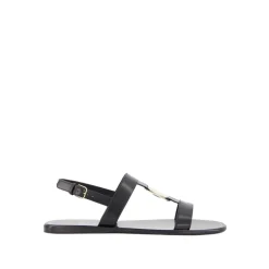 Ferragamo Sandaler*lædersandal med gyldne detaljer Sort