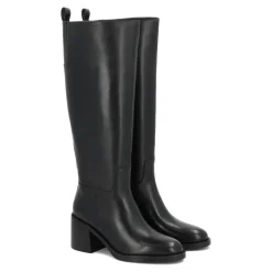 Kazar Støvler*læderstøvler med blokhæl Sort