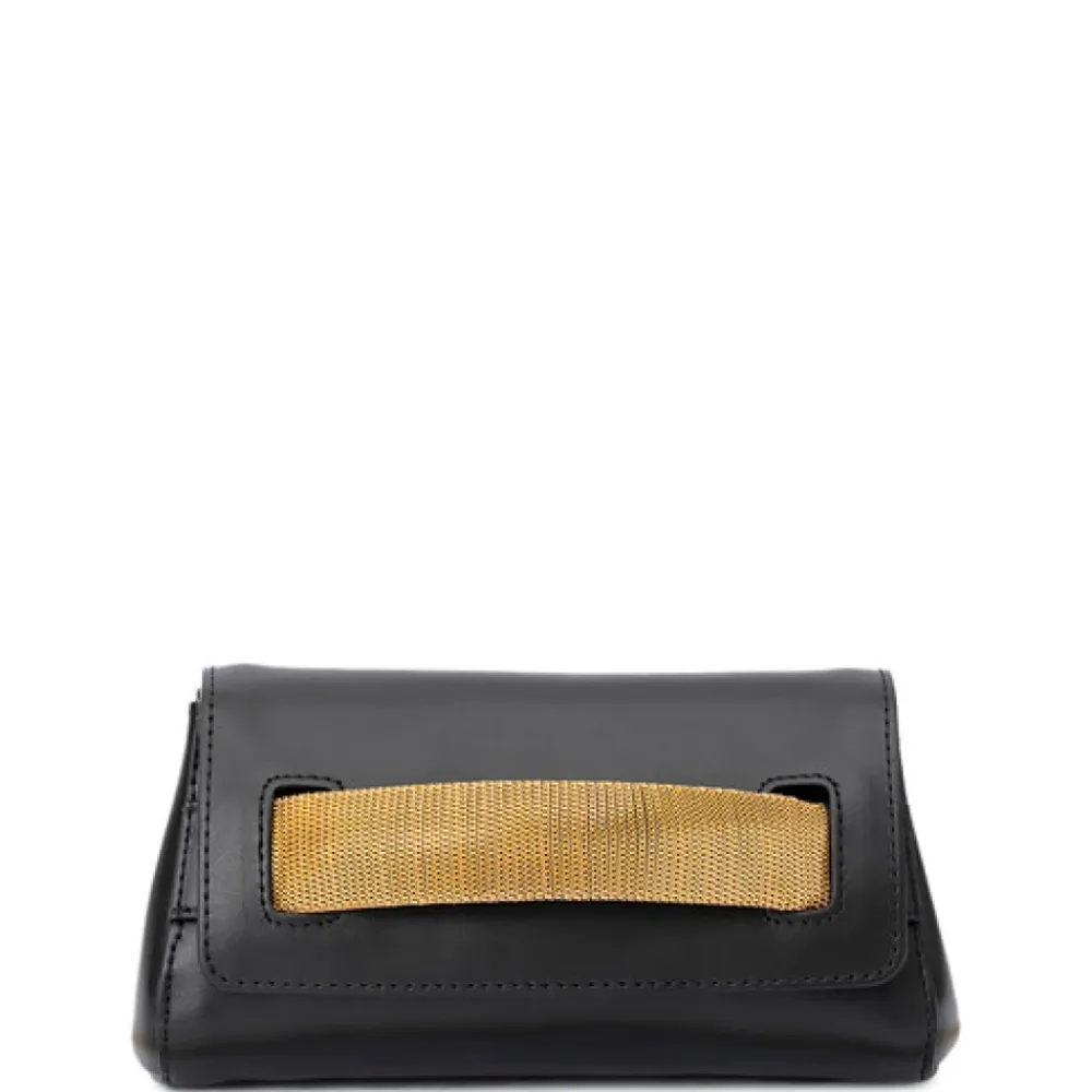 Orciani Clutch*og Guld Gossip Clutch Taske Sort