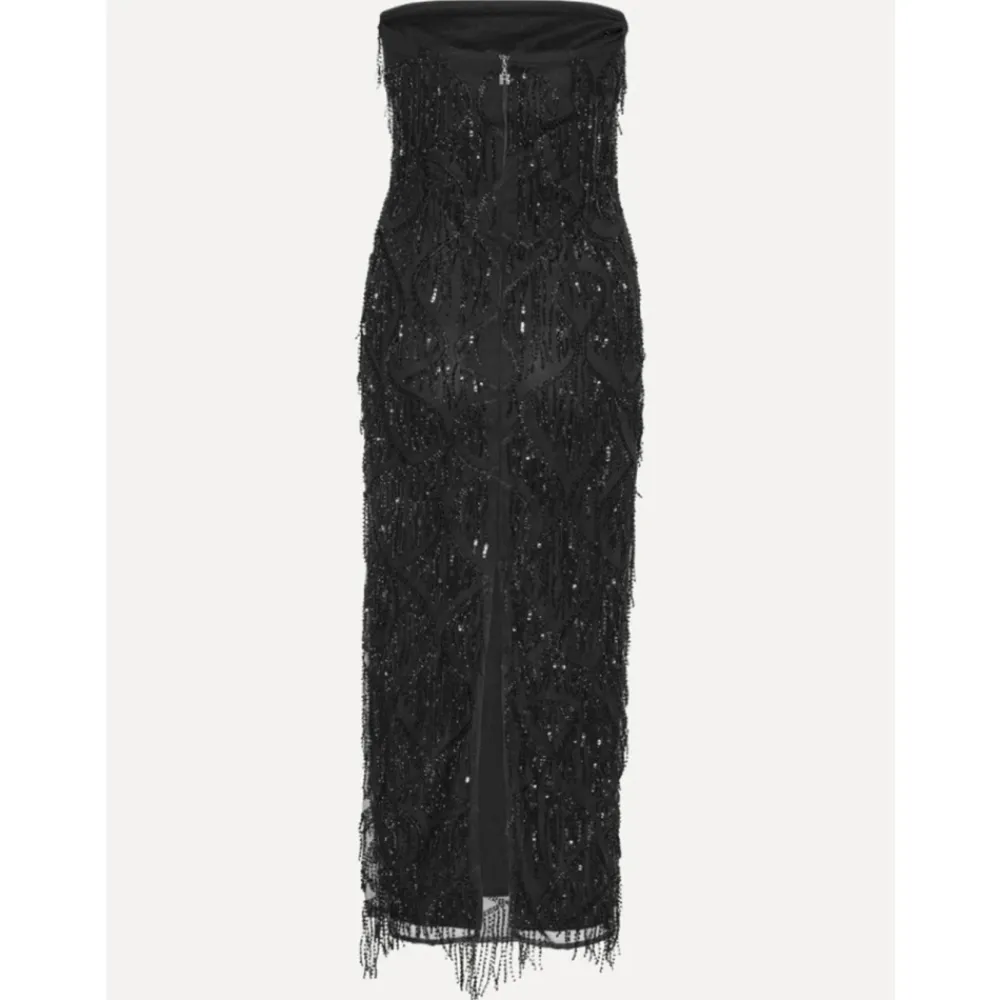 ROTATE Birger Christensen Kjoler*Paillet Tube Kjole med Frynser Sort