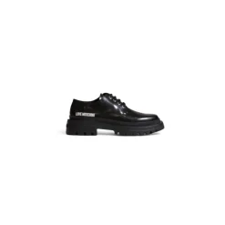 Love Moschino Snøresko*Patent Læder LaceUp Oxford Sko Sort