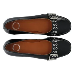 Cashott Ballerina Sko*Patent Loafer Diana Elegant Sko Sort