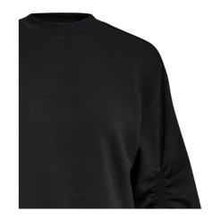 Minus Sweatshirts*Sweatshirt med Cool Elastisk Detalje Sort