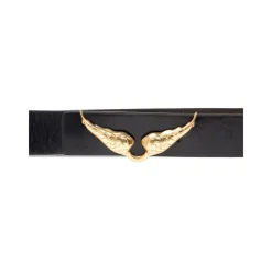 Zadig & Voltaire Bælter*vinge bælte med guld-tone spænde Sort