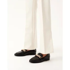 Kazar Loafers*e flade sko dekoreret med en kæde Sort