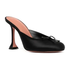 Amina Muaddi Stiletter*e Læder Mules Sort